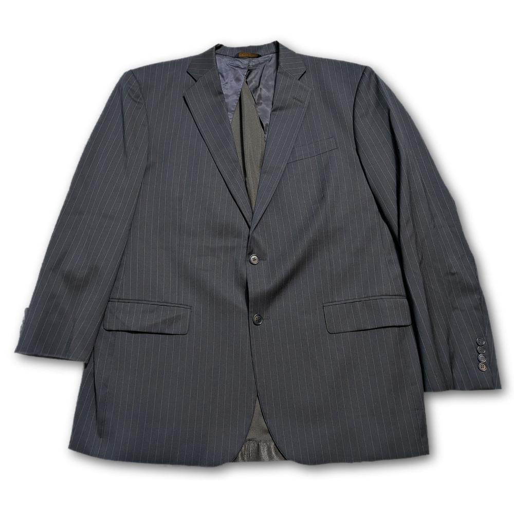 Brooks Brothers 1818 Madison Mens 44L Blazer Navy Blue Pinstripe Wool USA L44